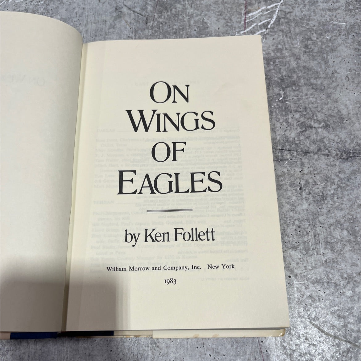 on wings of eagles book, by ken follett, 1983 Hardcover image 2
