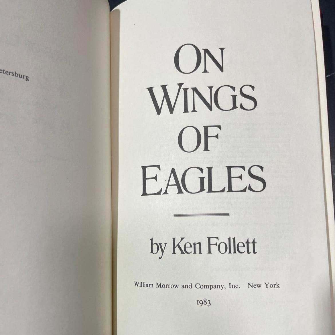 on wings of eagles book, by ken follett, 1983 Leather image 2