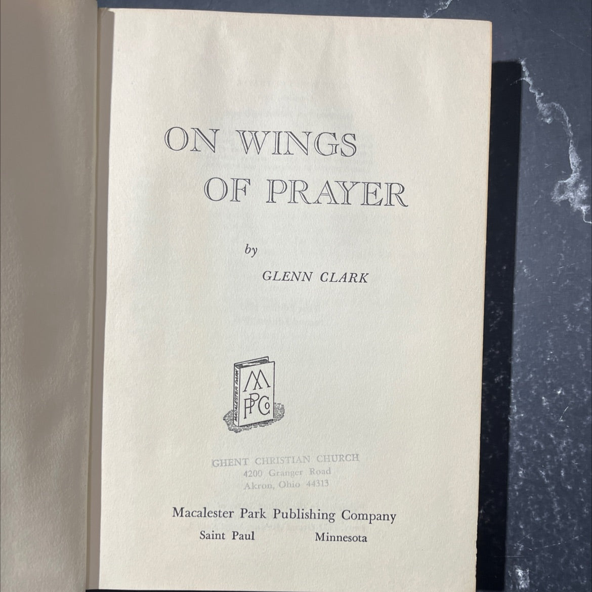 on wings of prayer book, by glenn clark, 1956 Hardcover image 2