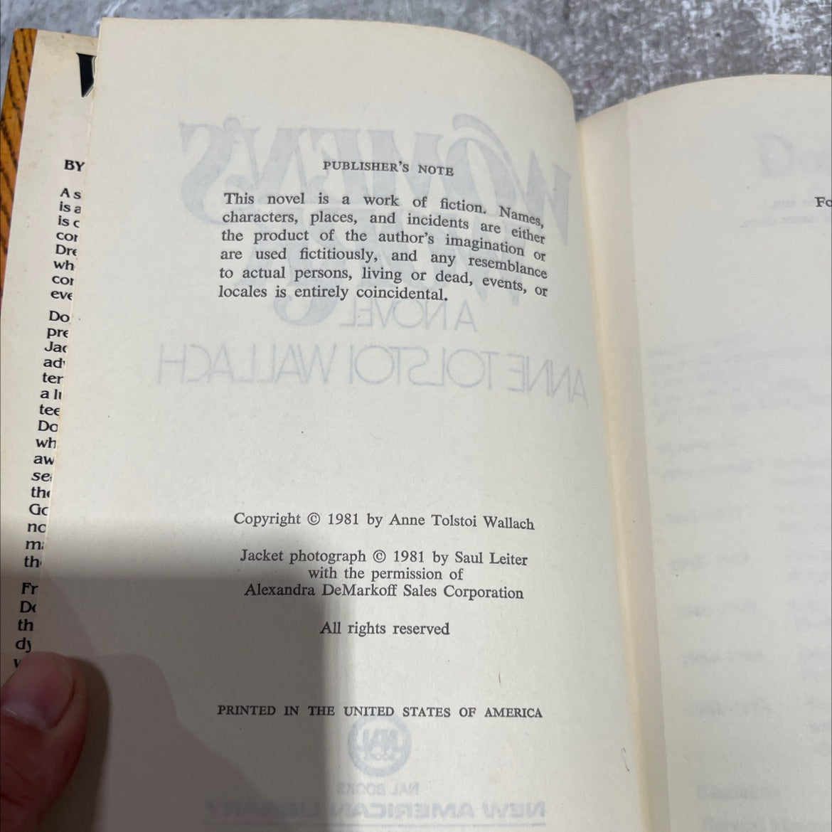on women's work book, by anne tolstoi wallach, 1981 Hardcover image 3