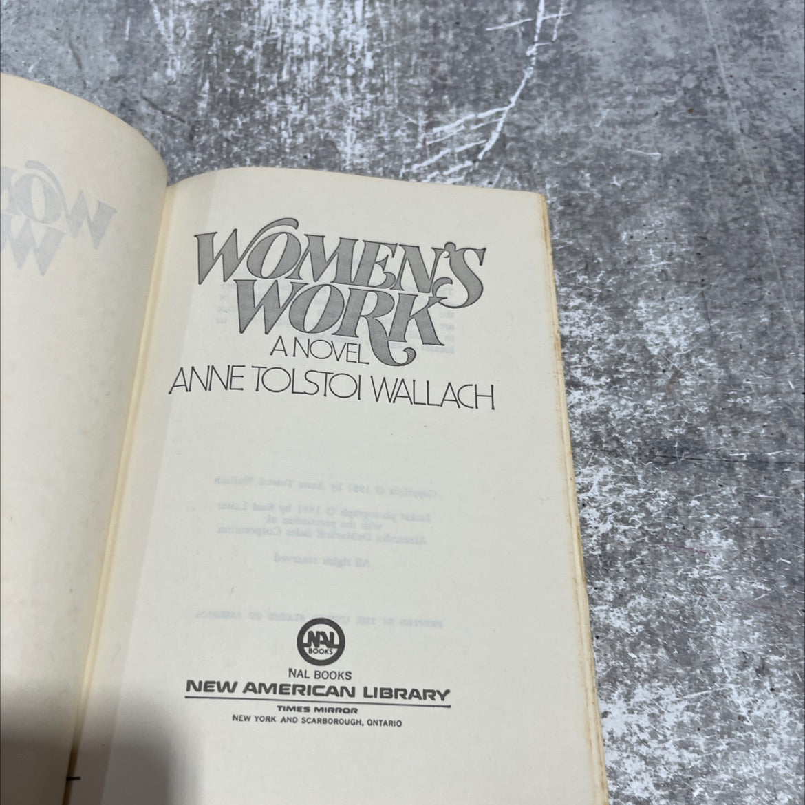 on women's work book, by anne tolstoi wallach, 1981 Hardcover image 2