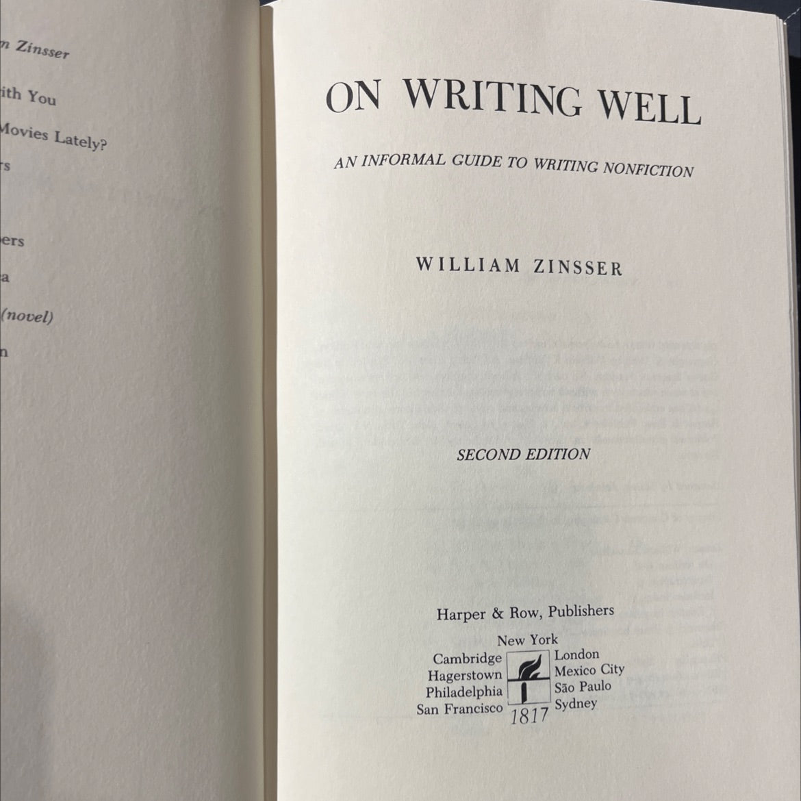 on writing well: an informal guide to writing nonfiction book, by william k. zinsser, 1980 Hardcover image 2