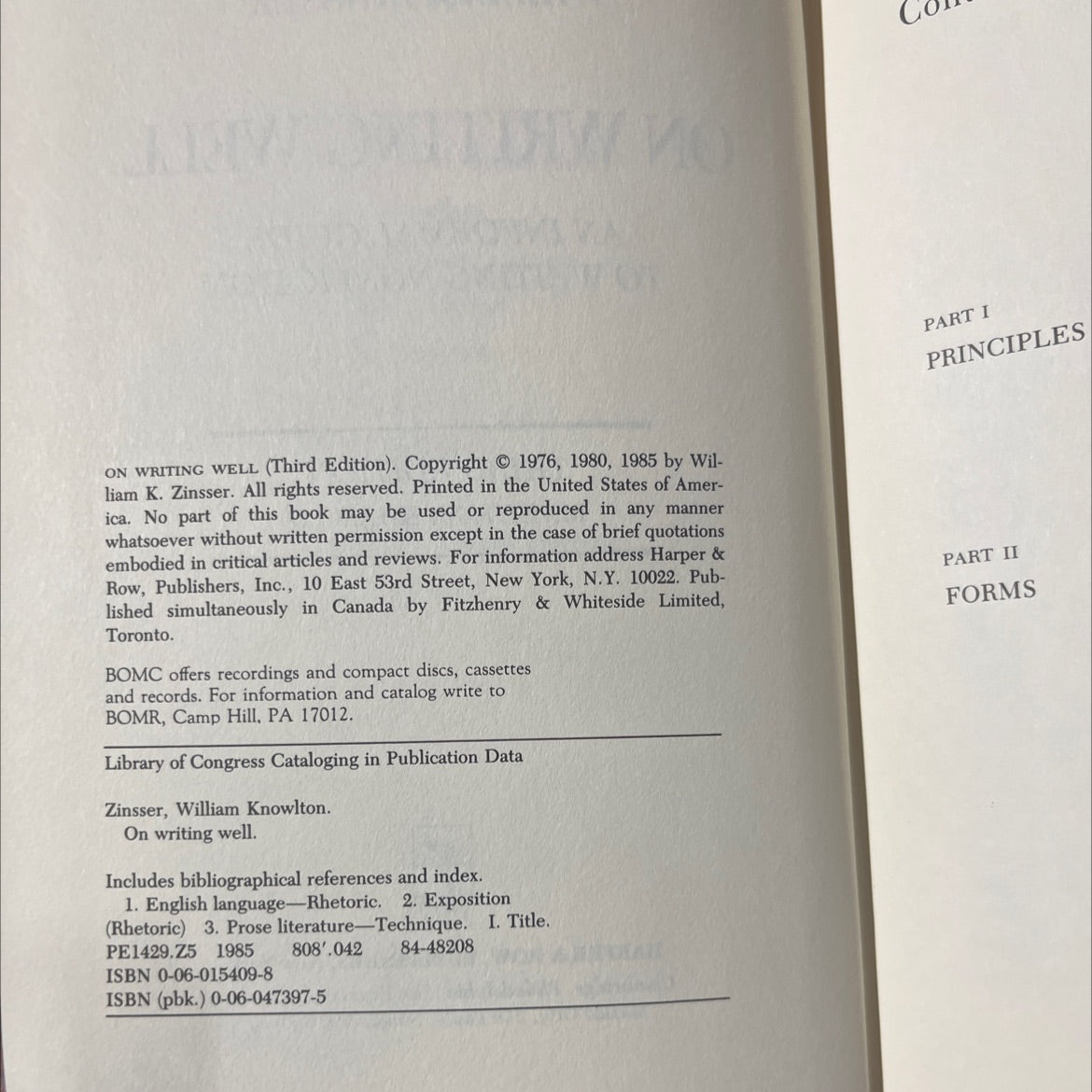 on writing well book, by william zinsser, 1985 Hardcover image 3