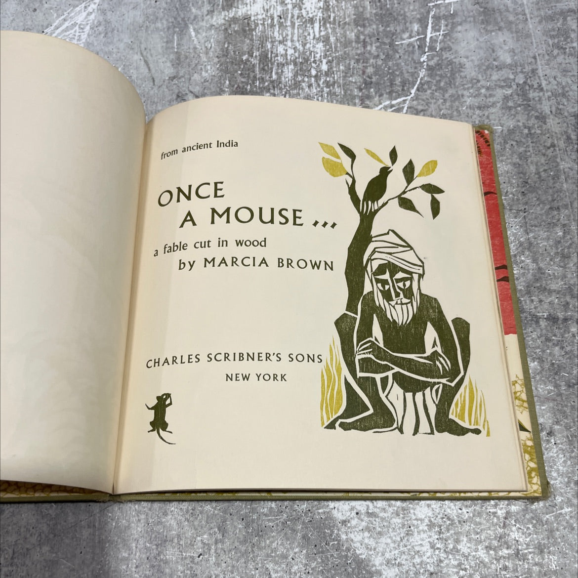once a mouse a fable cut in wood book, by marcia brown, 1961 Hardcover image 2