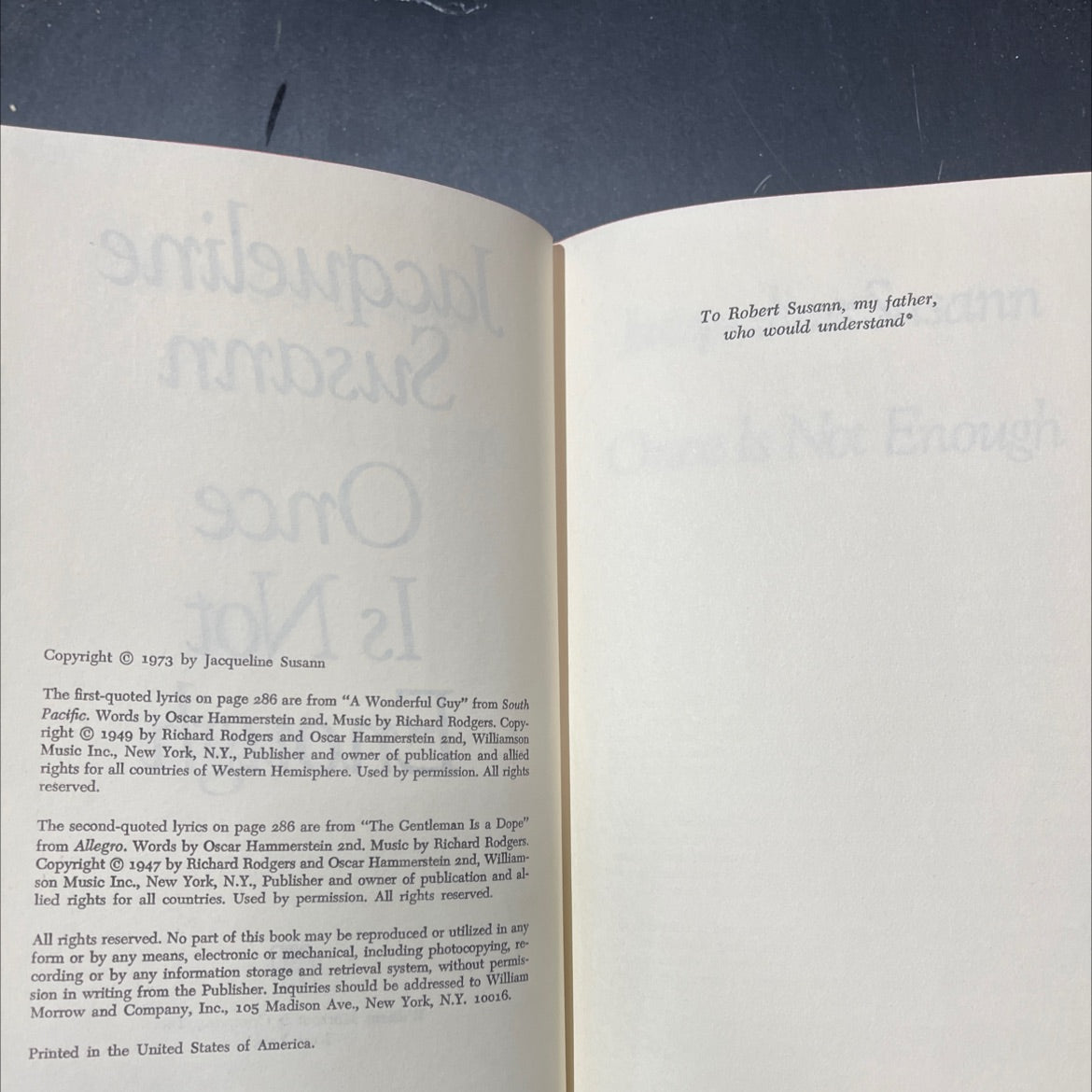once is not enough book, by jacqueline susann, 1973 Hardcover image 3