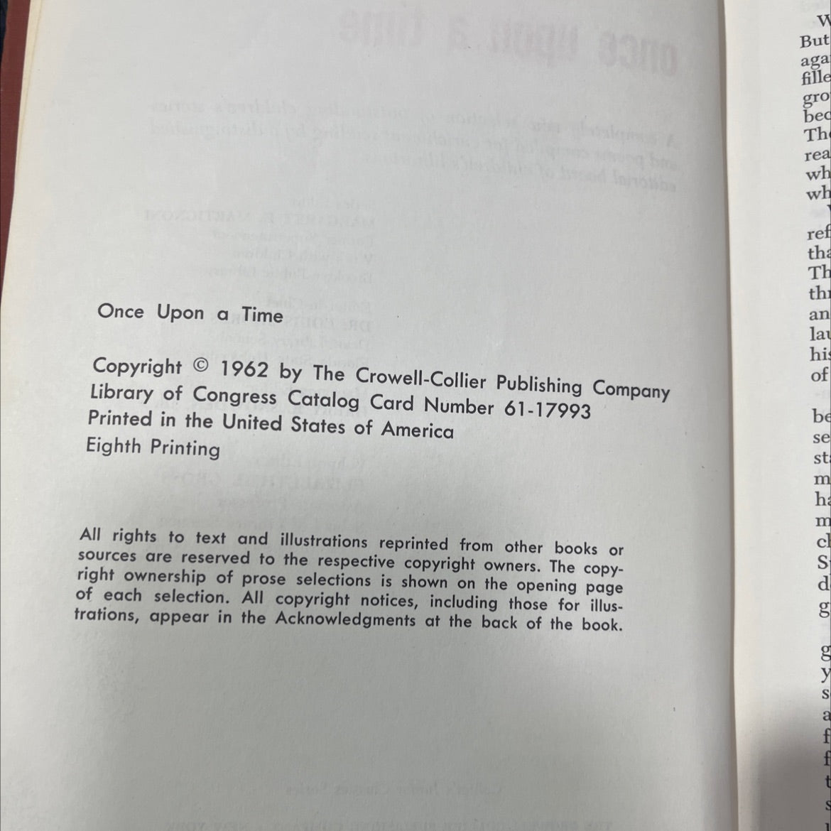 once upon a time book, by unknown, 1962 Hardcover image 3