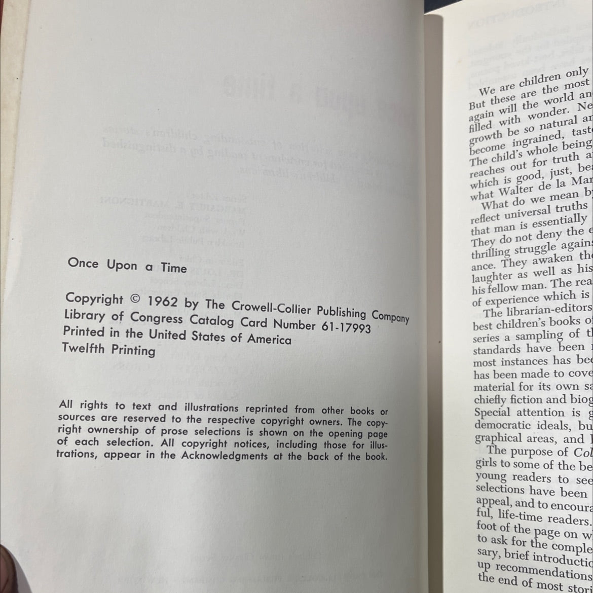 once upon a time book, by unknown, 1962 Hardcover image 3