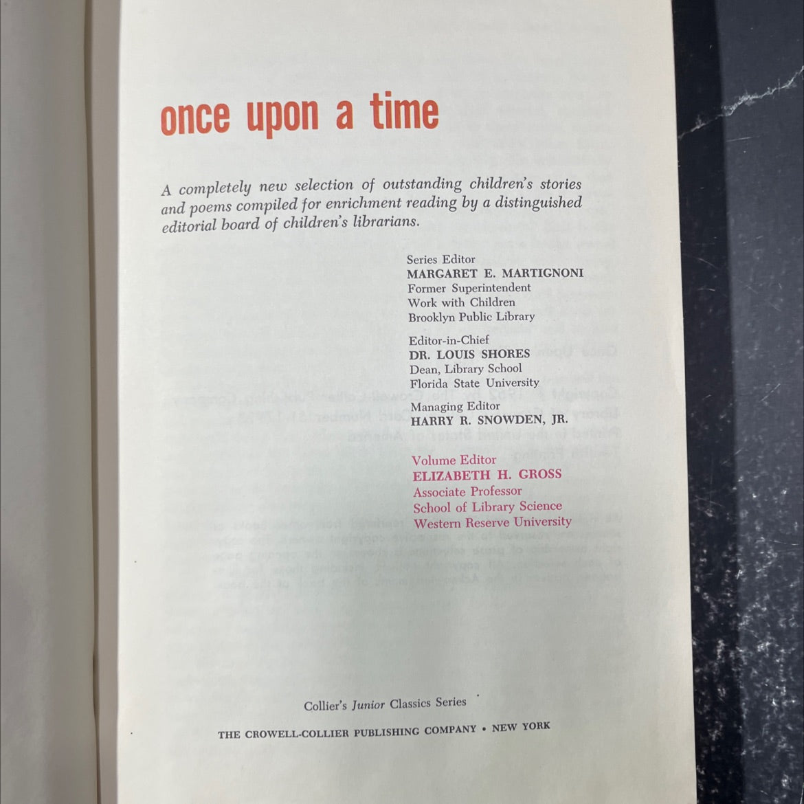 once upon a time book, by unknown, 1962 Hardcover image 2