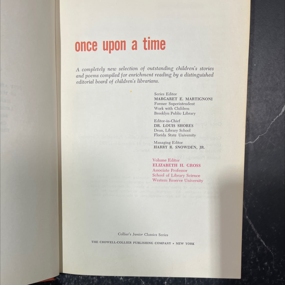 once upon a time book, by Margaret E. Martignoni, 1962 Hardcover image 2
