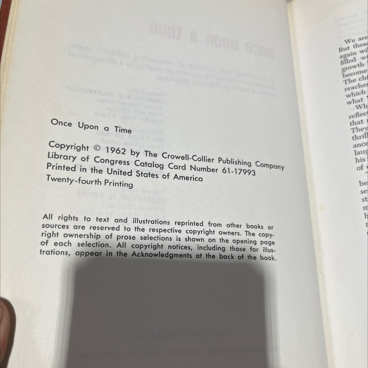once upon a time book, by unknown, 1962 Hardcover image 3