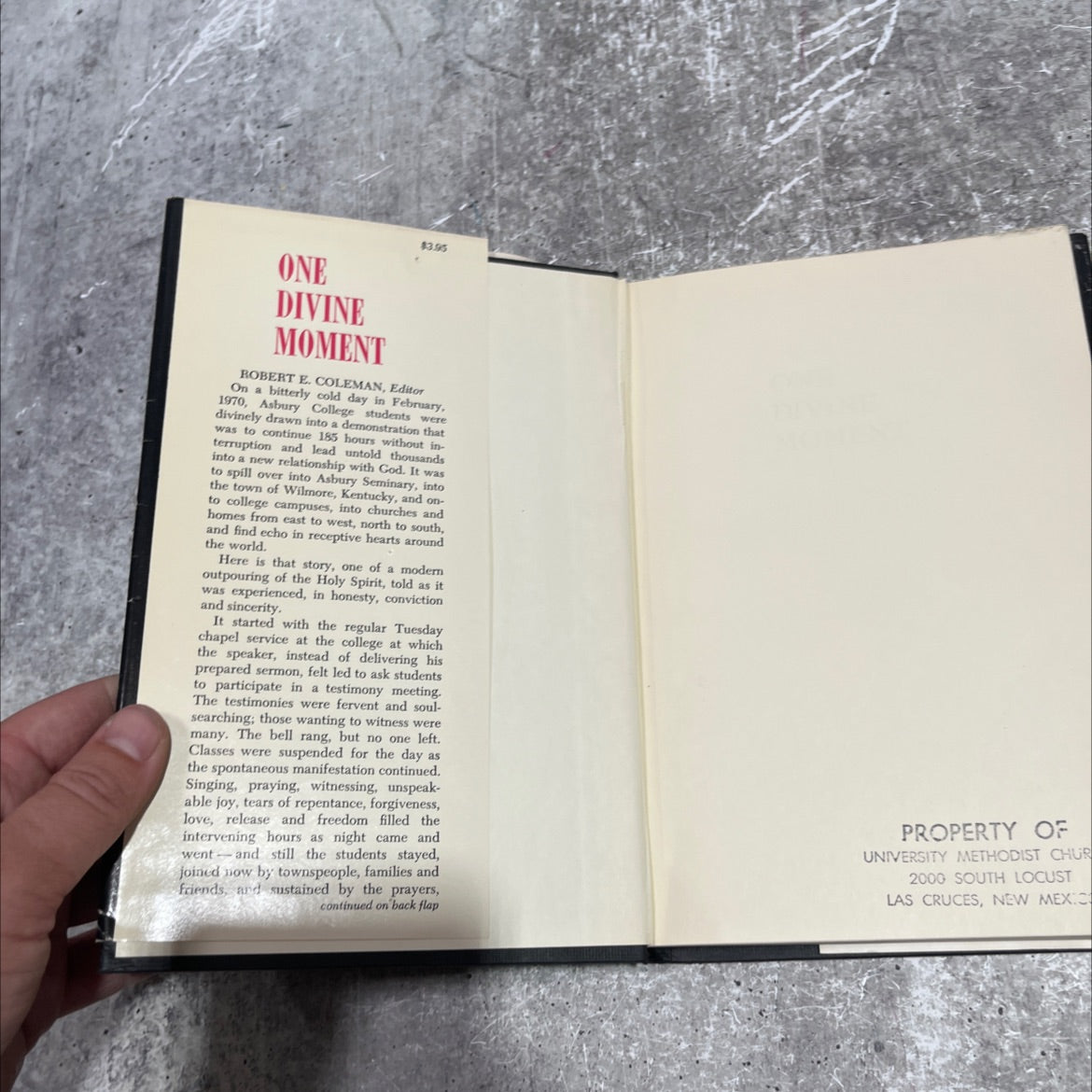 one divine moment book, by Robert E. Coleman, 1970 Hardcover image 4