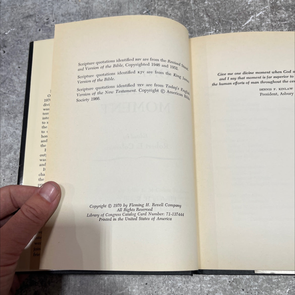 one divine moment book, by Robert E. Coleman, 1970 Hardcover image 3