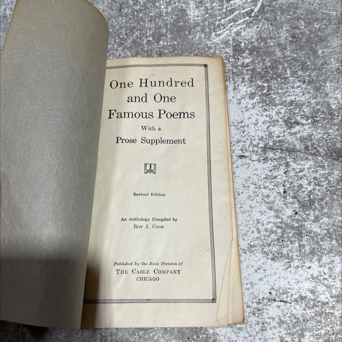 one hundred and one famous poems with a prose supplement book, by roy j. cook, 1929 Paperback image 2