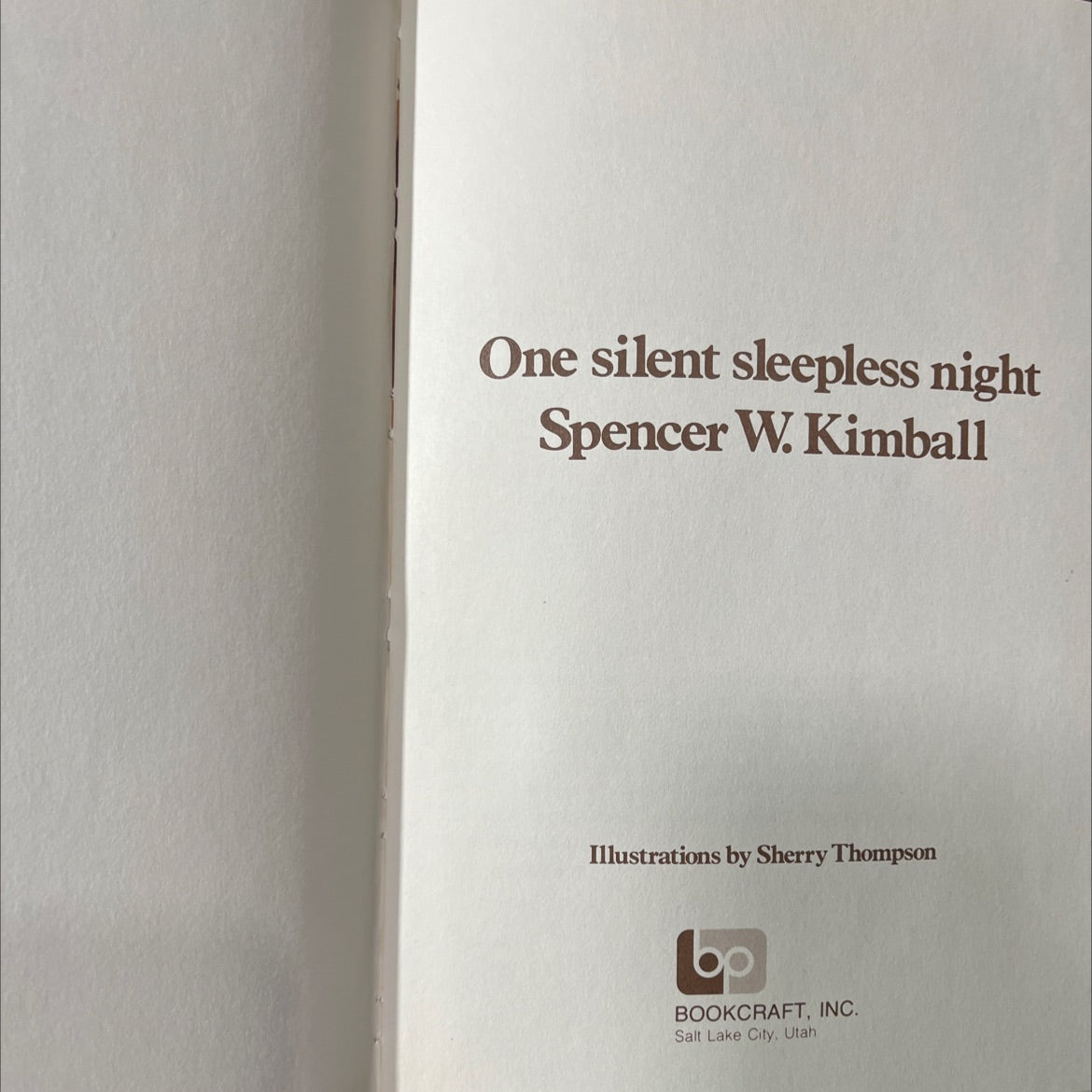 one silent sleepless night book, by spencer w. kimball, 1977 Hardcover image 2