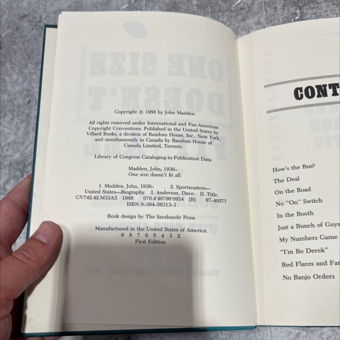 one size doesn't fit all book, by john madden, 1988 Hardcover image 3