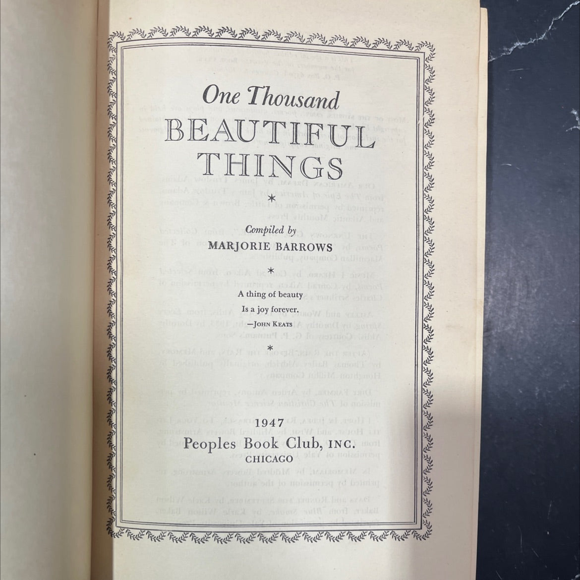 one thousand beautiful things book, by marjorie barrows, 1947 Hardcover image 2