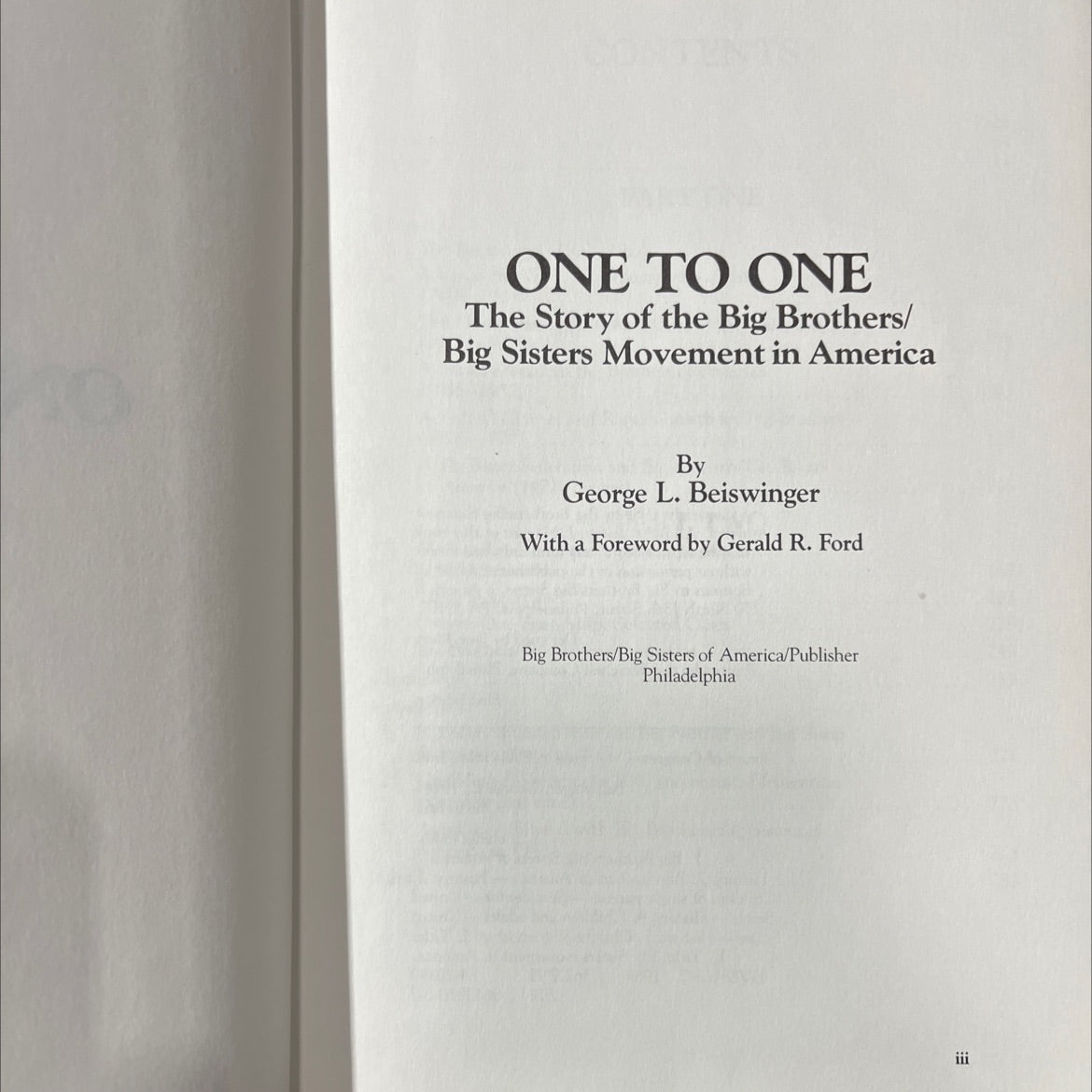 SIGNED one to one the story of the big brothers/big sisters movement in america book, by george l. beiswinger, 1985 image 2