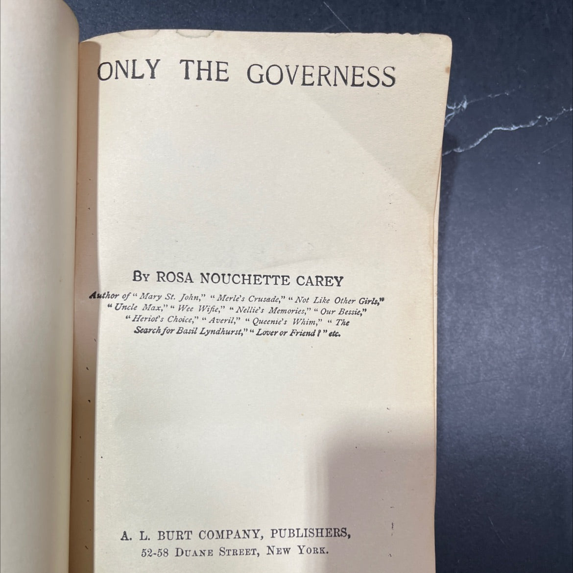 only the governess book, by rosa nouchette carey, unknown Hardcover image 2