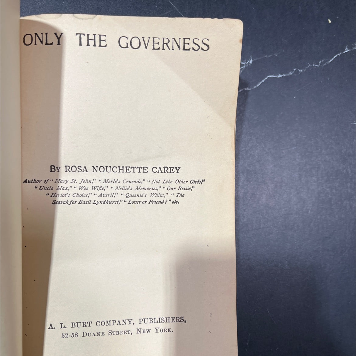 only the governess book, by rosa nouchette carey, unknown Hardcover image 3
