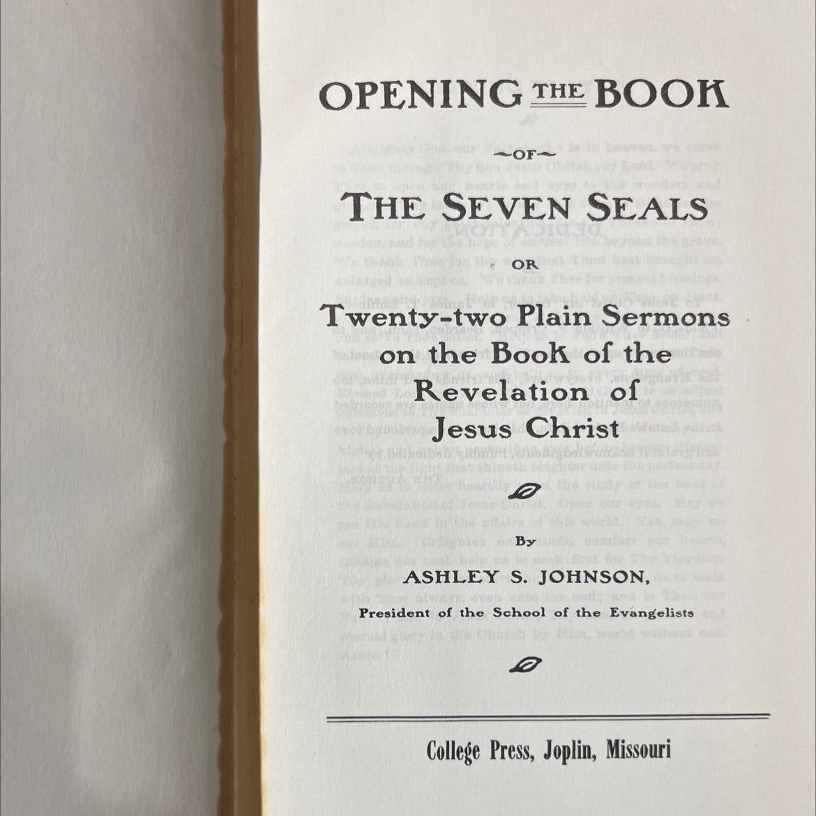 opening the book -of- the seven seals or twenty-two plain sermons on the book of the revelation of jesus christ book, image 2
