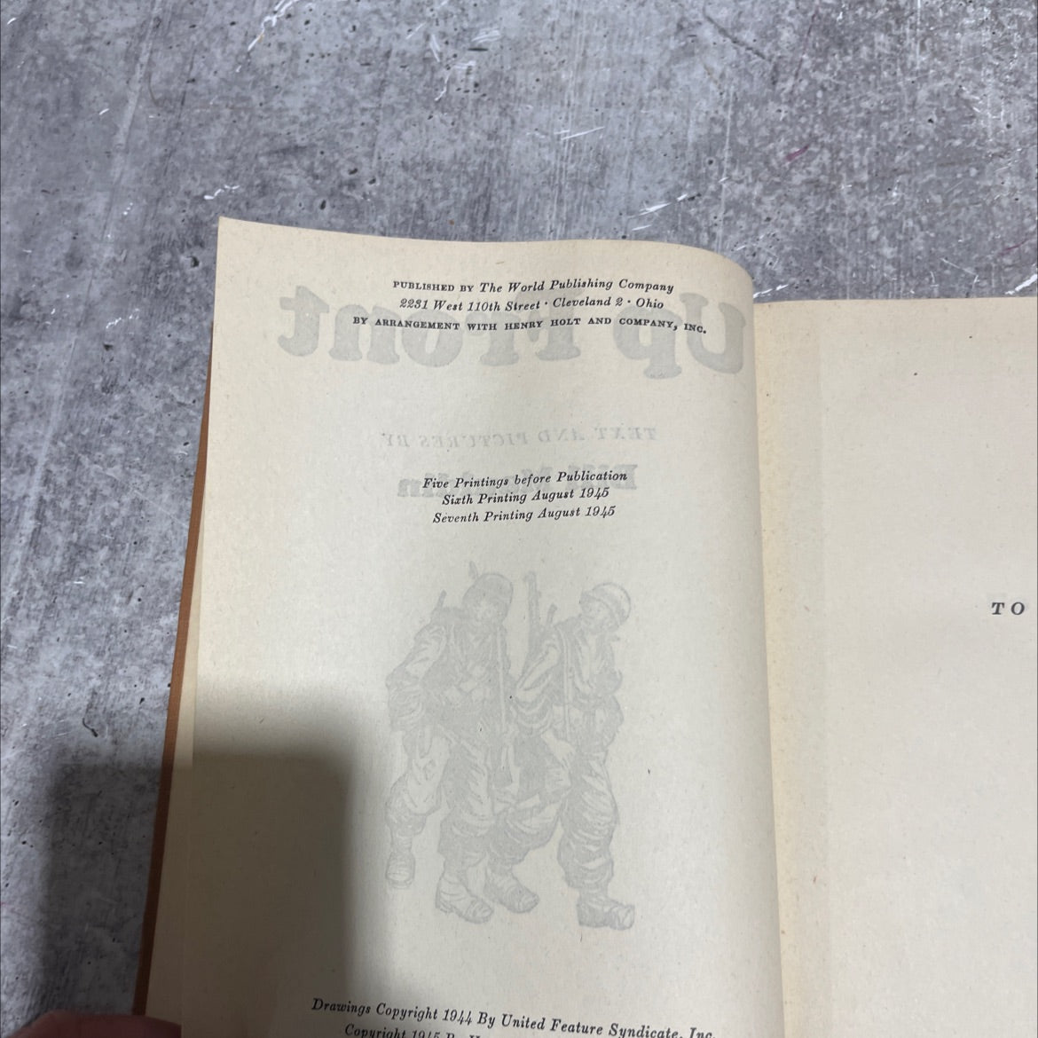 or qu up front book, by Bill Mauldin, 1945 Hardcover image 3