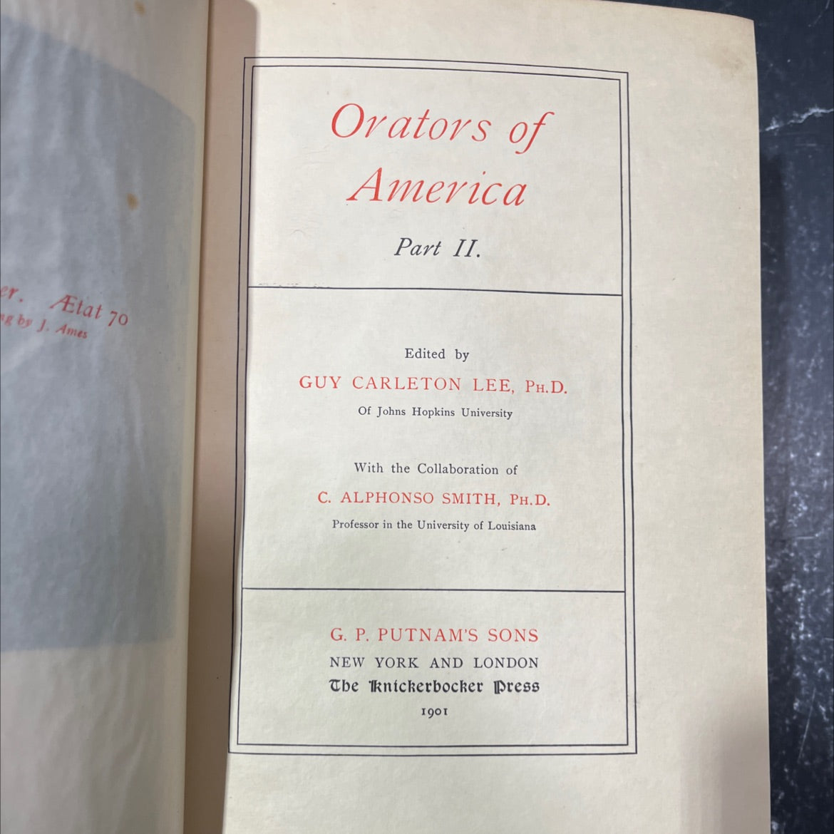 orators of america part ii book, by j. ames, 1901 Hardcover image 2