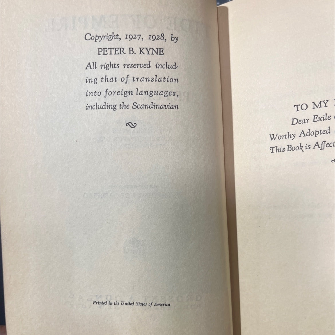 orehead tide of empire book, by peter b. kyne, 1928 Hardcover image 3