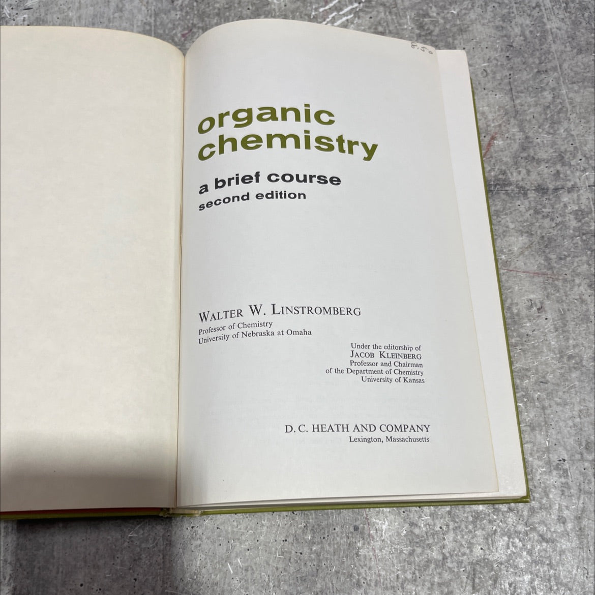organic chemistry a brief course book, by walter w. linstromberg, 1970 Hardcover image 2