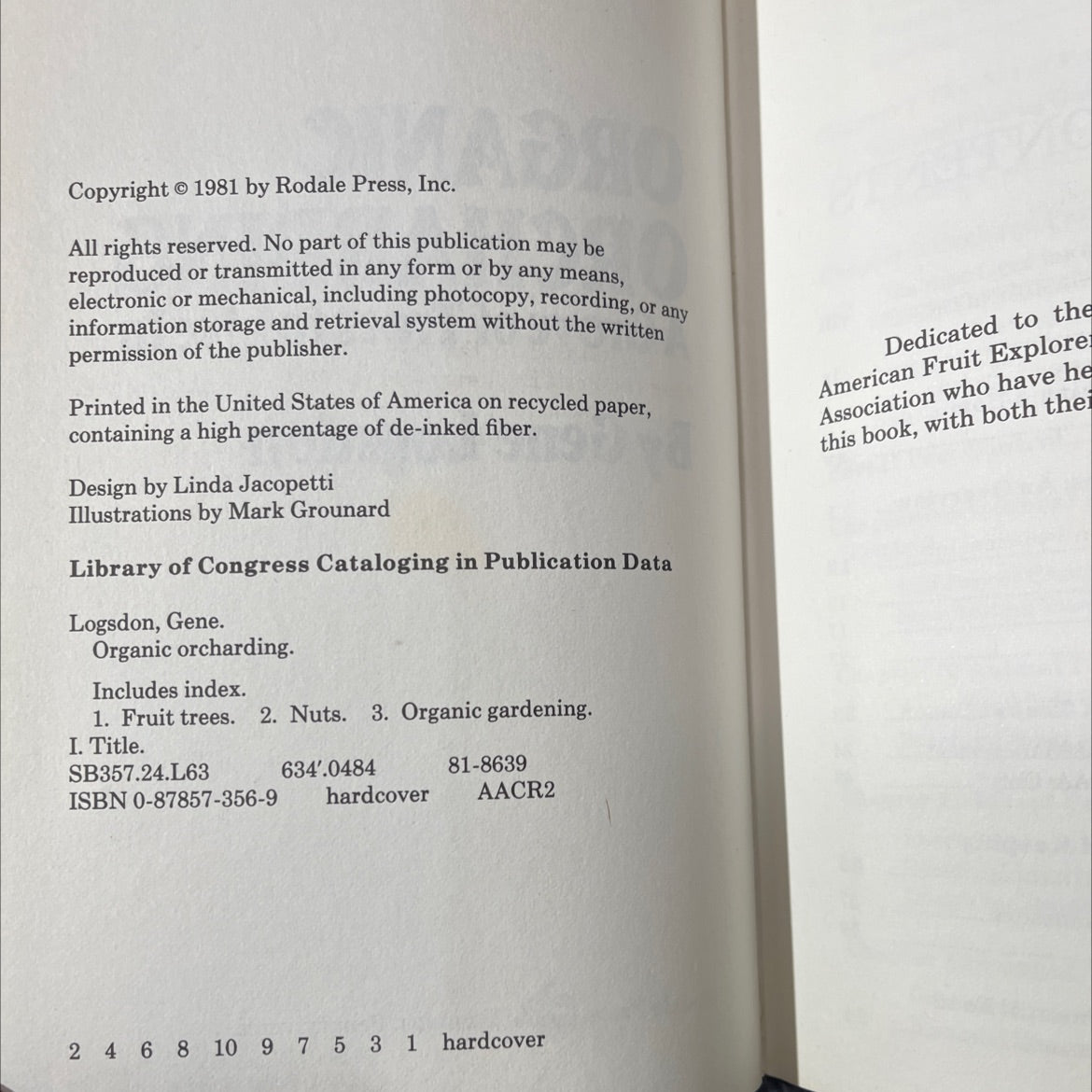 organic orcharding a grove of trees to live in book, by Gene Logsdon, 1981 Hardcover image 3