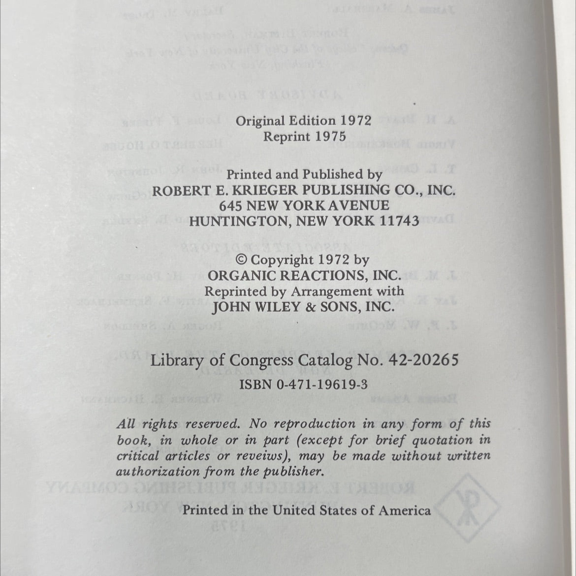 organic reactions volume 19 book, by william g. dauben, 1975 Hardcover image 3