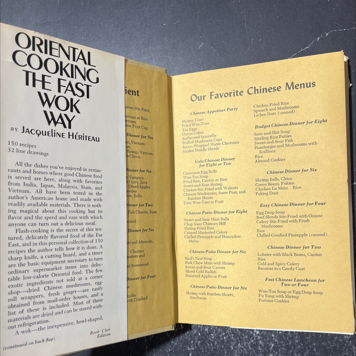 oriental cooking the fast wok way book, by Jacqueline Héríteau, 1971 Hardcover image 4