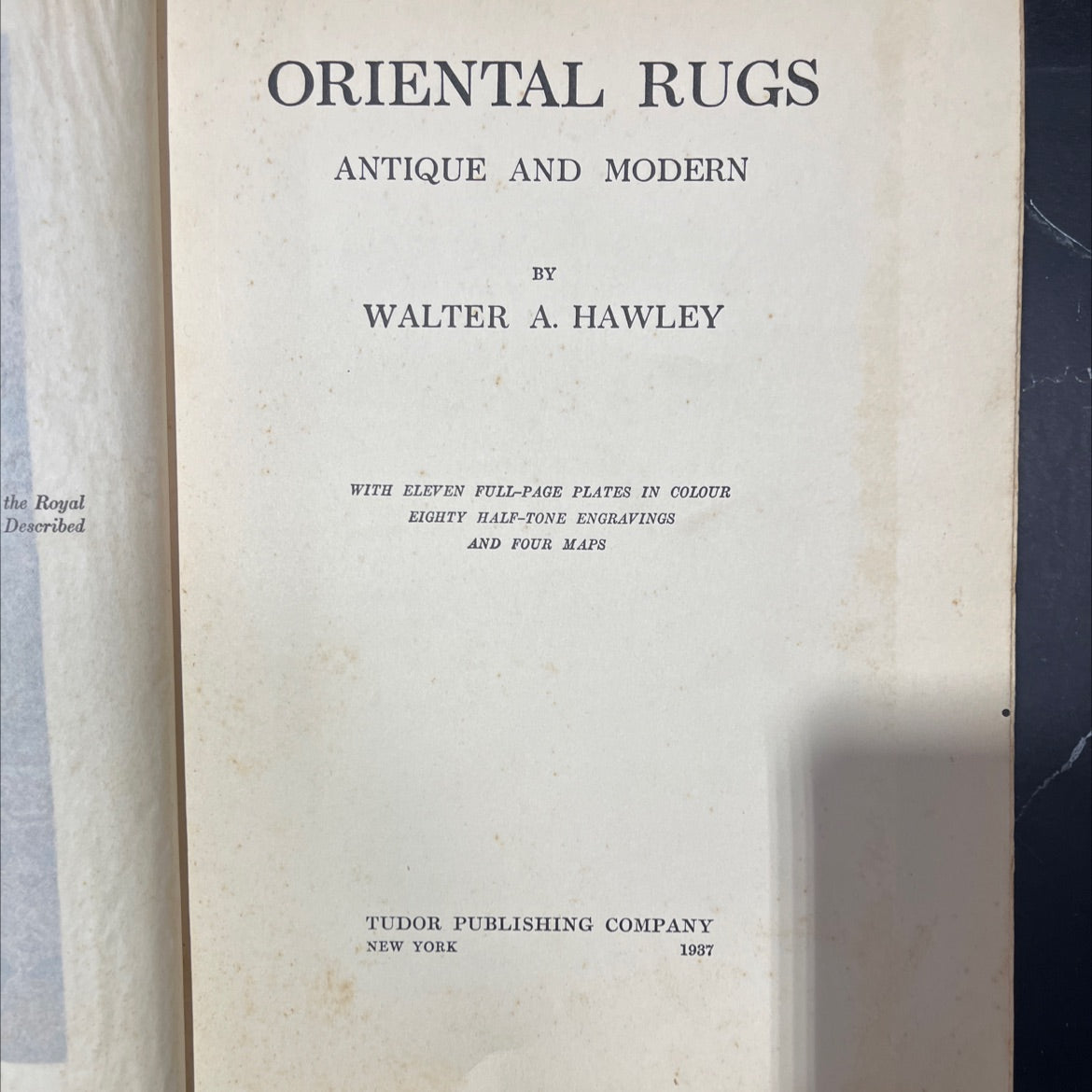 oriental rugs antique and modern book, by walter a. hawley, 1937 Hardcover image 2