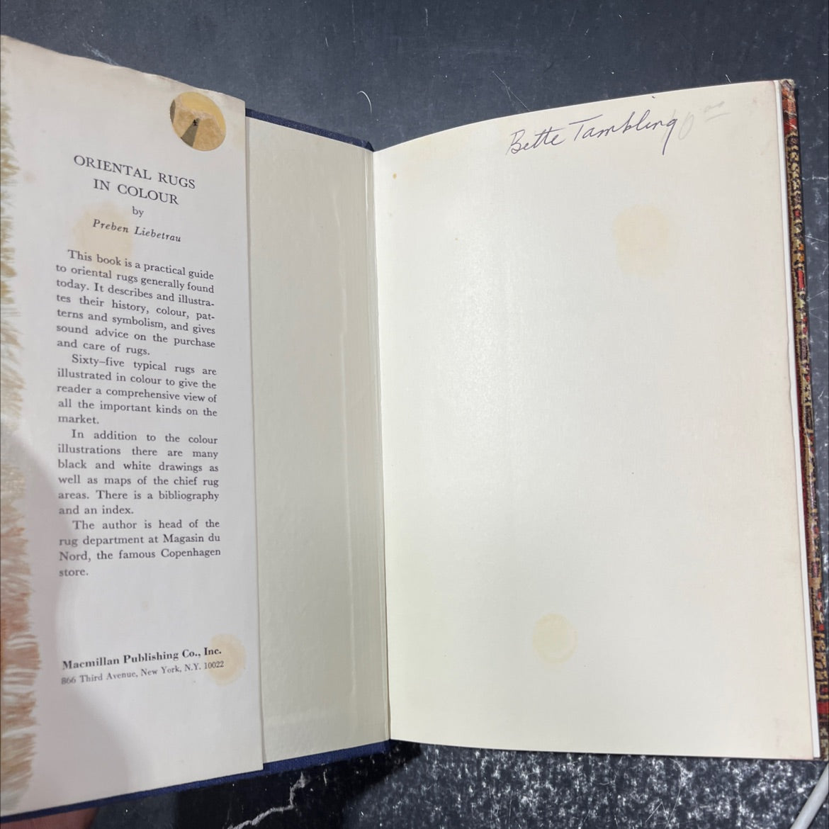 oriental rugs in colour book, by preben liebetrau, 1963 Hardcover image 4