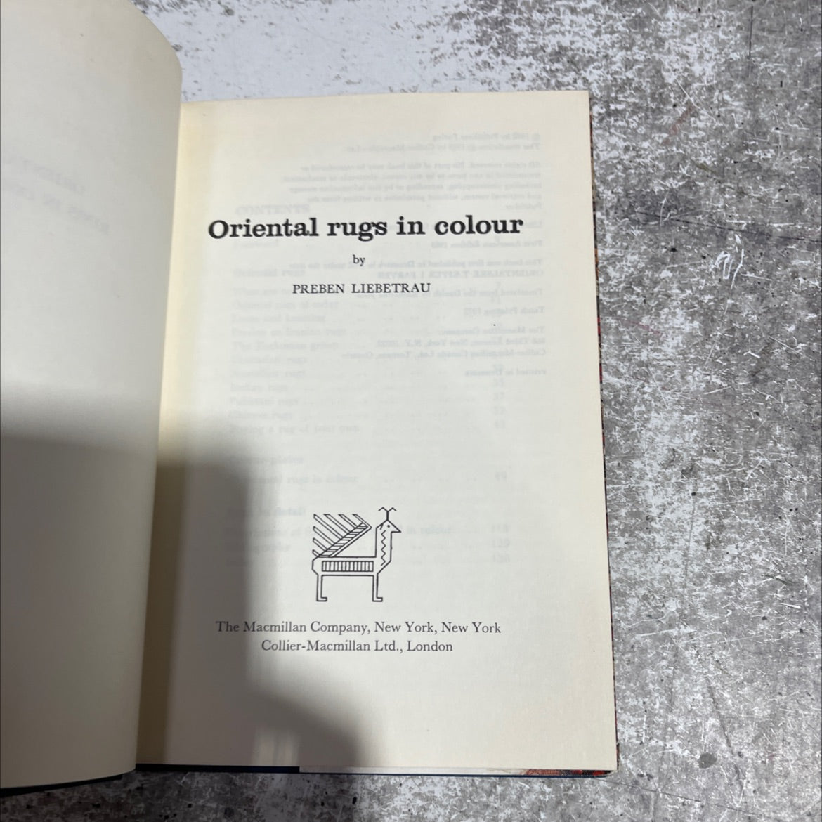oriental rugs in colour book, by preben liebetrau, 1972 Hardcover image 2