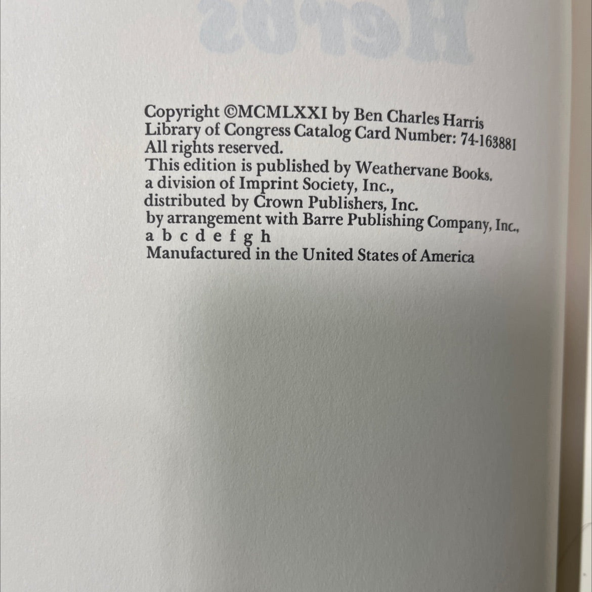 other books book, by ben charles harris, 2019 Hardcover image 3