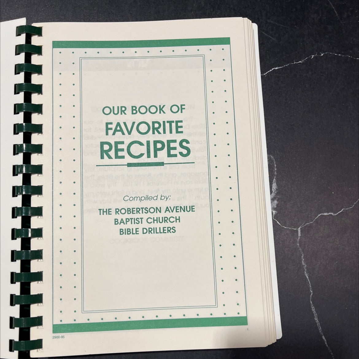 our book of favorite recipes book, by the robertson avenue baptist church bible drillers, 1996 Hardcover image 2