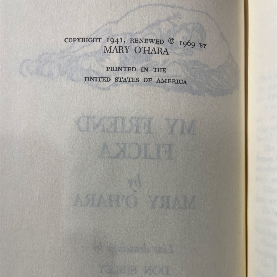 our c my friend flicka book, by mary o'hara, 1969 Hardcover image 3