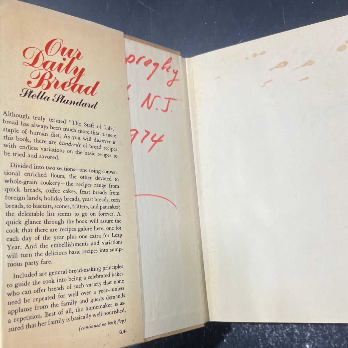 our daily bread 366 recipes for wonderful breads book, by Stella Standard, 1970 Hardcover image 4