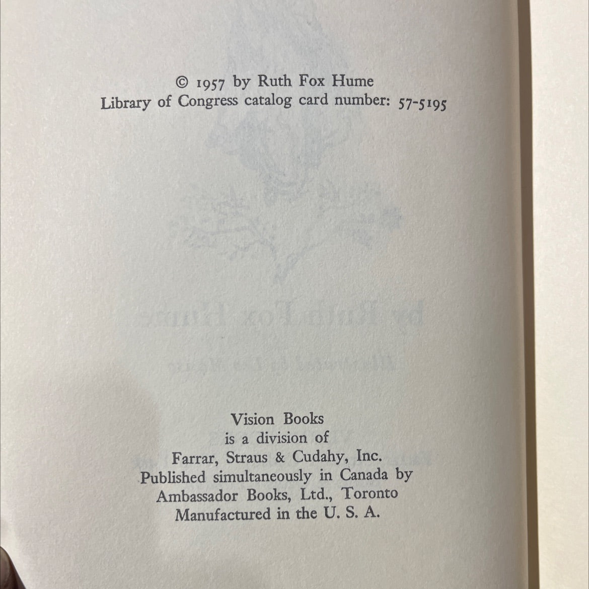 our lady came to fatima book, by ruth fox hume, 1957 Hardcover image 3