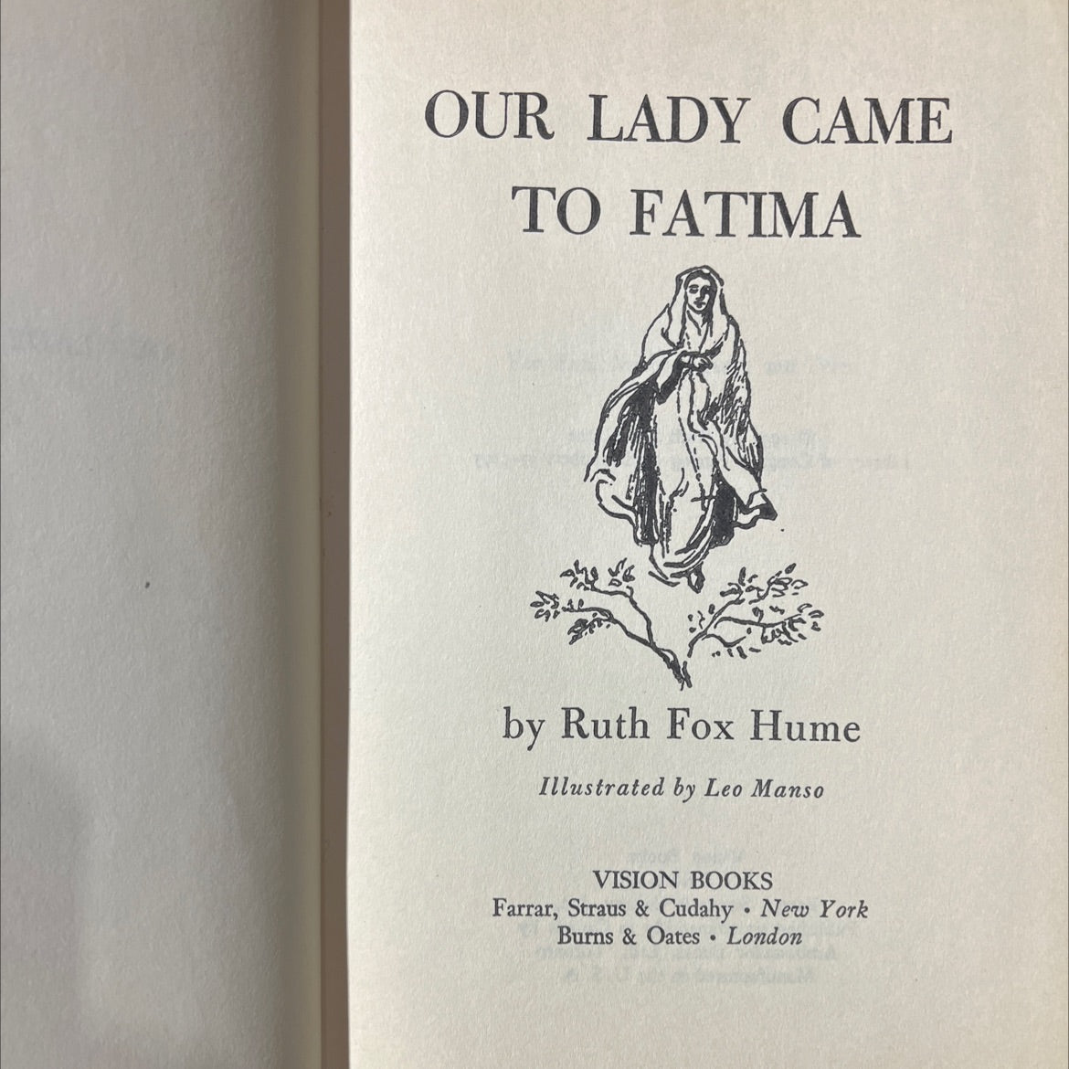 our lady came to fatima book, by ruth fox hume, 1957 Hardcover image 2