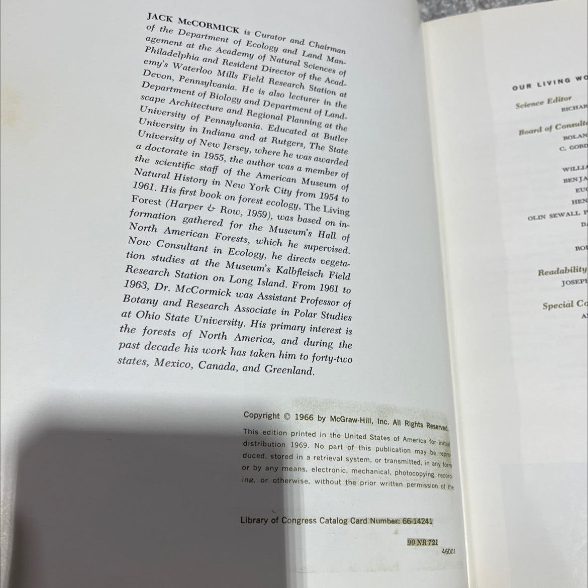our living world of nature the life of the forest book, by jack mccormick, 1969 Hardcover image 3
