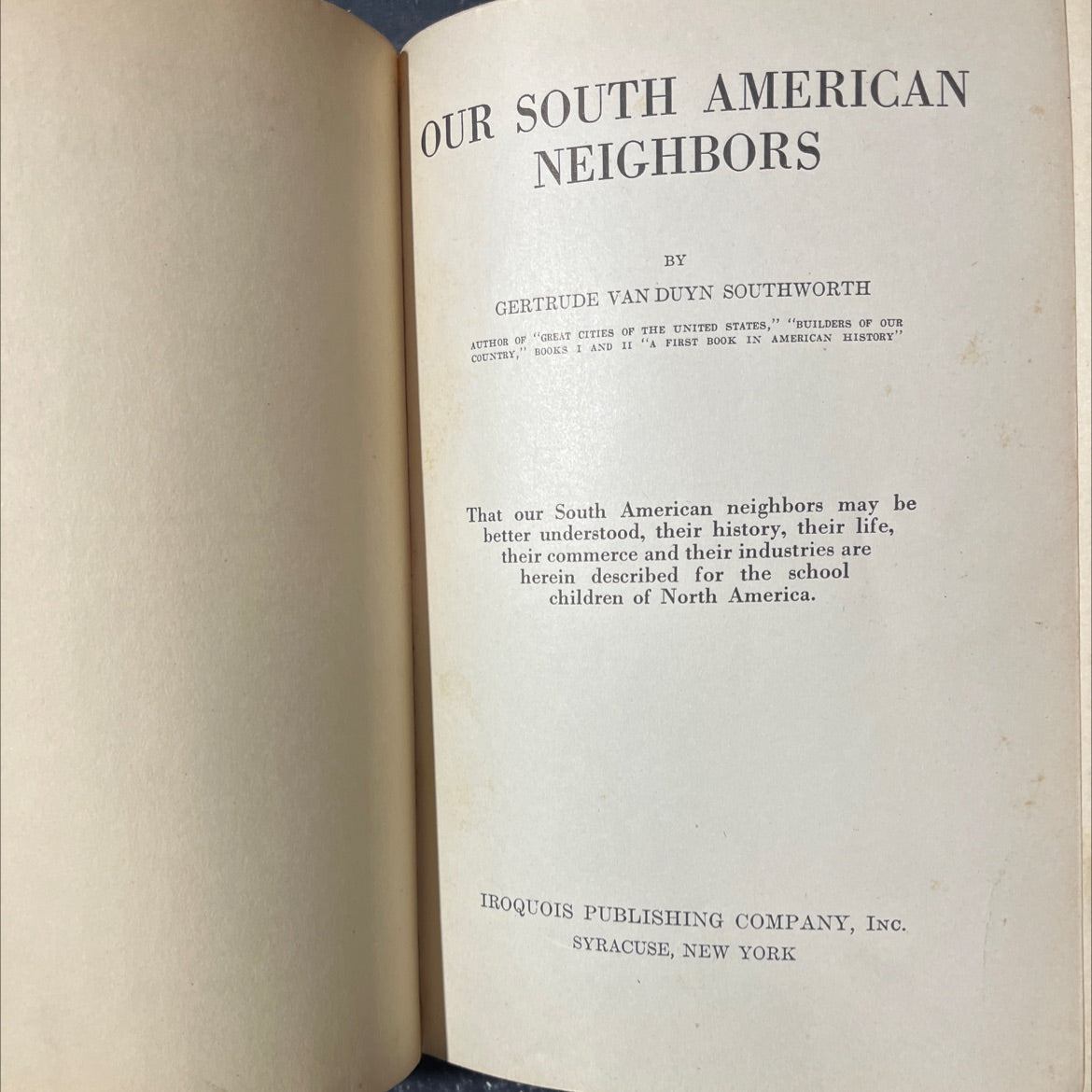 our south american neighbors book, by gertrude van duyn southworth, 1924 Hardcover image 2