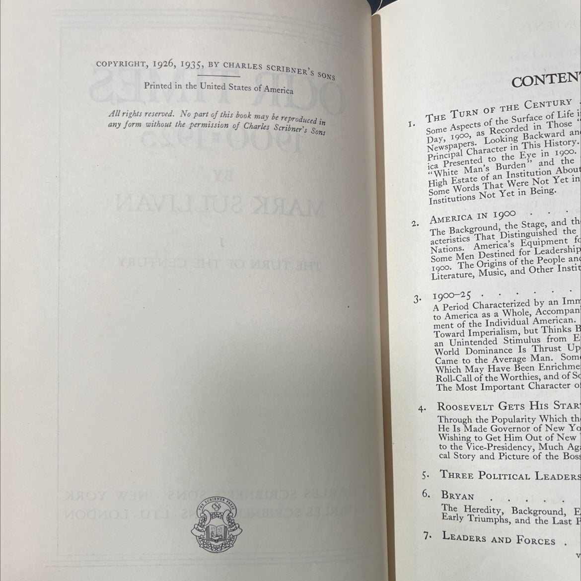 our times 1900-1925 book, by mark sullivan, 1939 Hardcover image 3