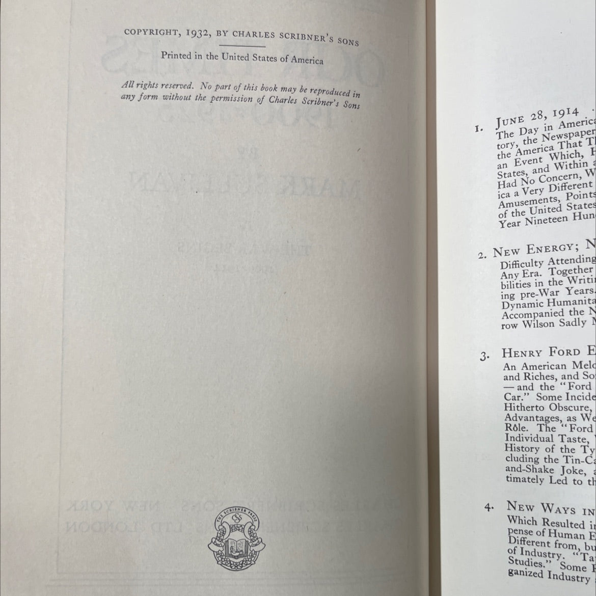 our times book, by mark sullivan, 1939 Hardcover image 3