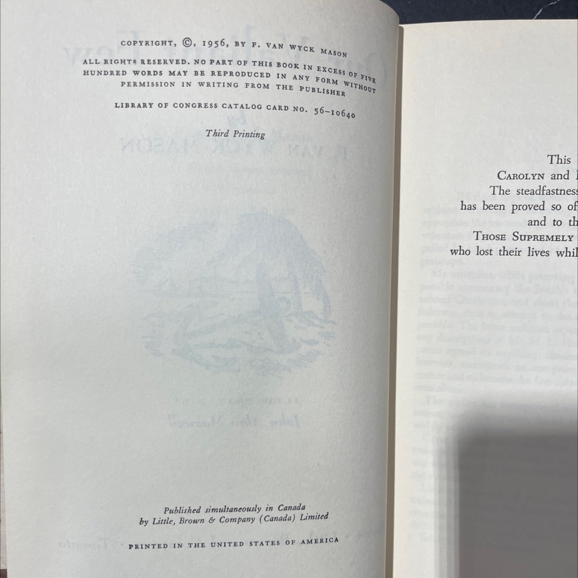 our valiant few book, by f. van wyck mason, 1956 Hardcover image 3