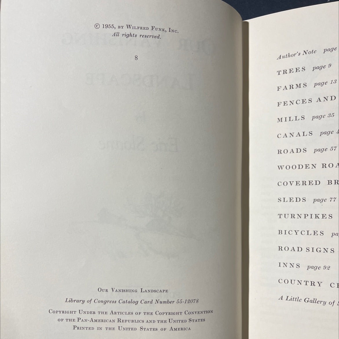 our vanishing landscape book, by eric sloane, 1955 Hardcover image 3