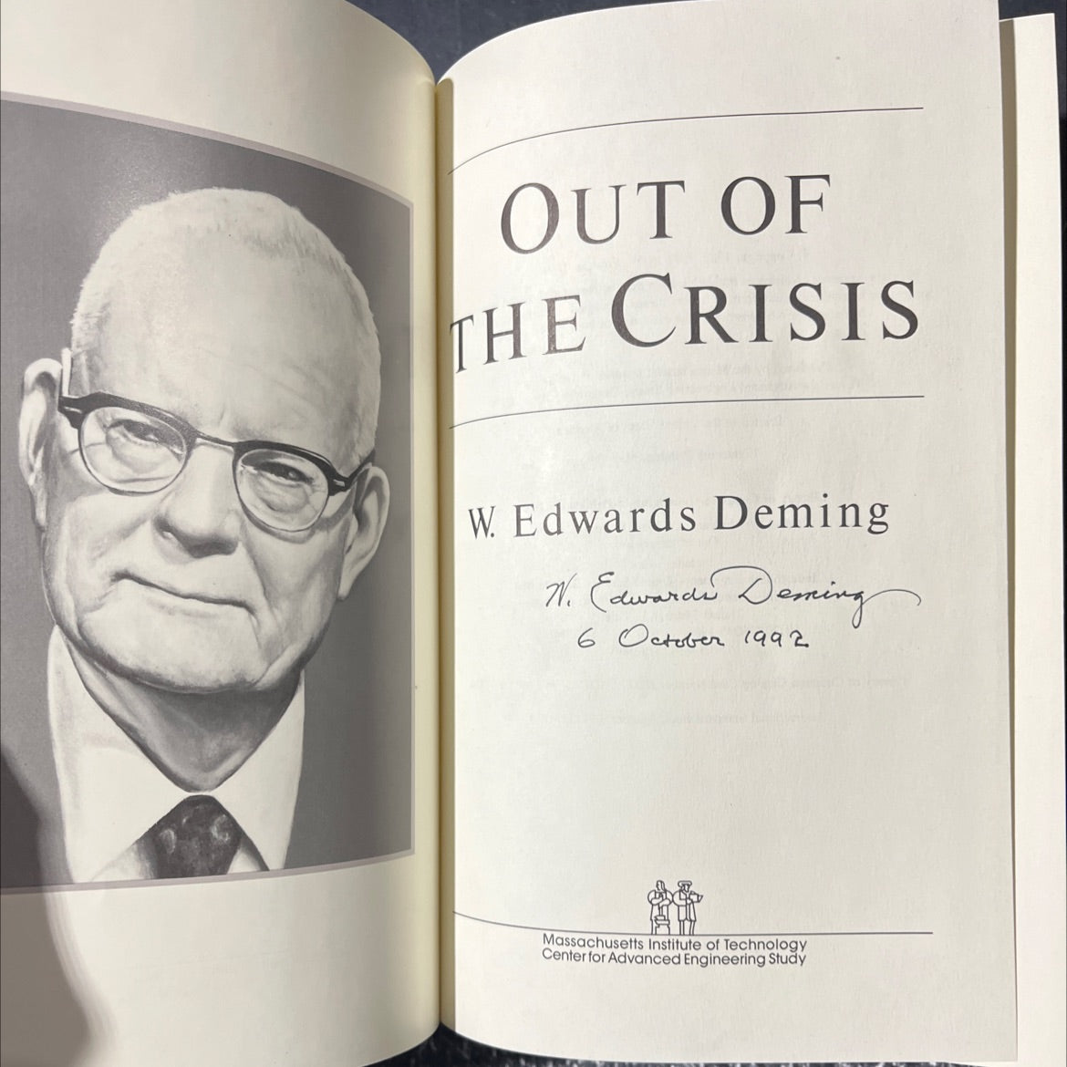 out of the crisis book, by w. edwards deming, 1992 Hardcover image 2