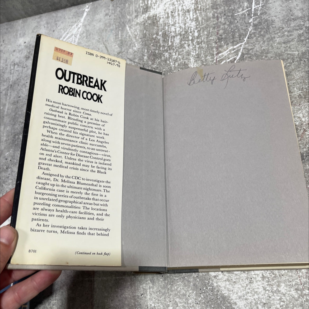outbreak book, by robin cook, 1987 Hardcover image 4