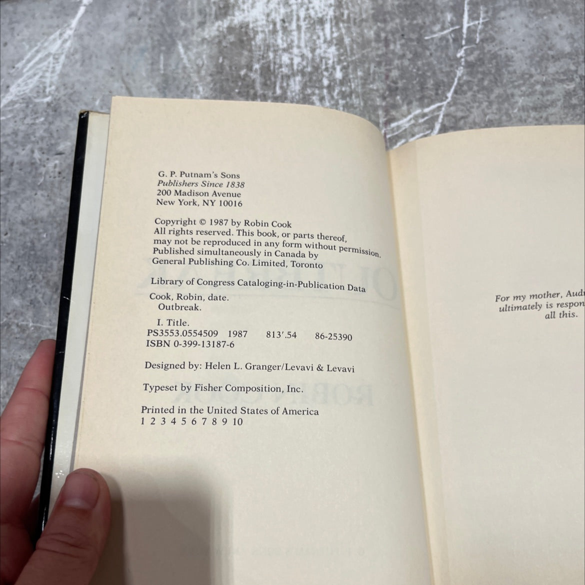 outbreak book, by robin cook, 1987 Hardcover image 3