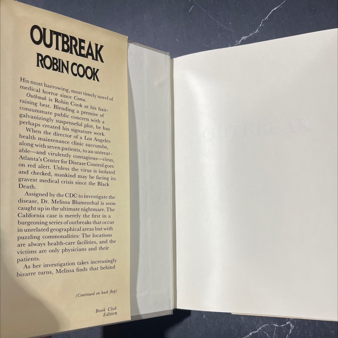 outbreak book, by robin cook, 1987 Hardcover image 4